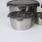 Stainless Steel 304 Round Storage Boxes - 4 Pcs & 5 Pcs Set
