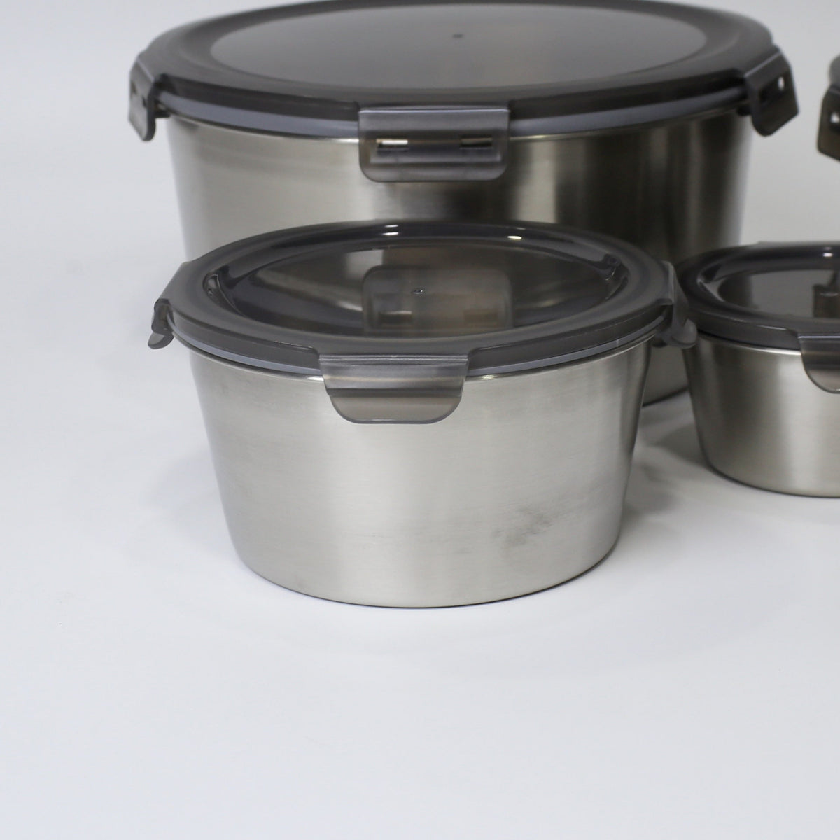 Stainless Steel 304 Round Storage Boxes - 4 Pcs & 5 Pcs Set