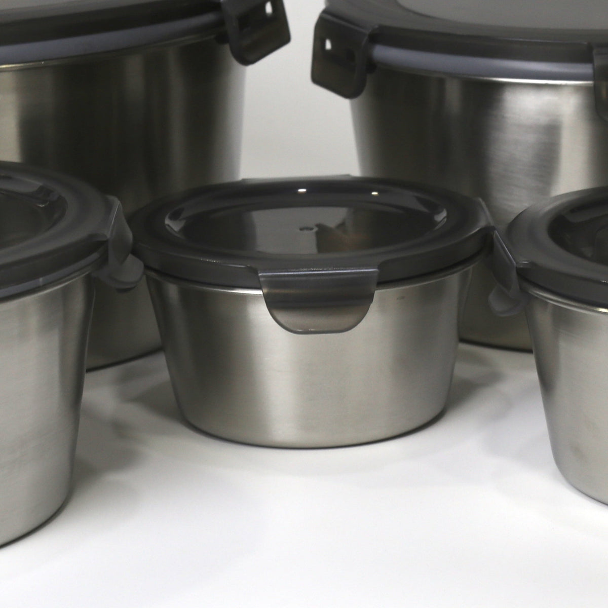 Stainless Steel 304 Round Storage Boxes - 4 Pcs & 5 Pcs Set