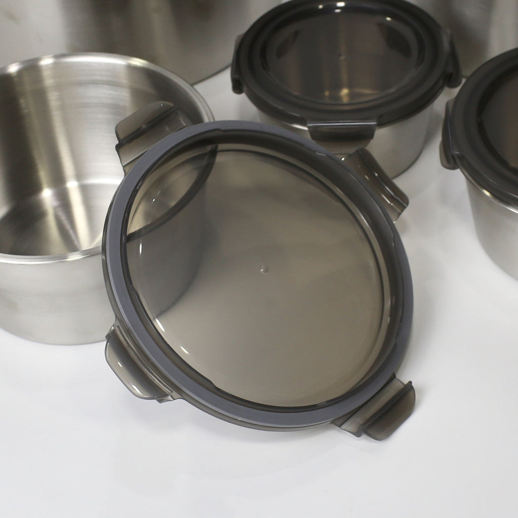 Stainless Steel 304 Round Storage Boxes - 4 Pcs & 5 Pcs Set
