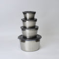 Stainless Steel 304 Round Storage Boxes - 4 Pcs & 5 Pcs Set