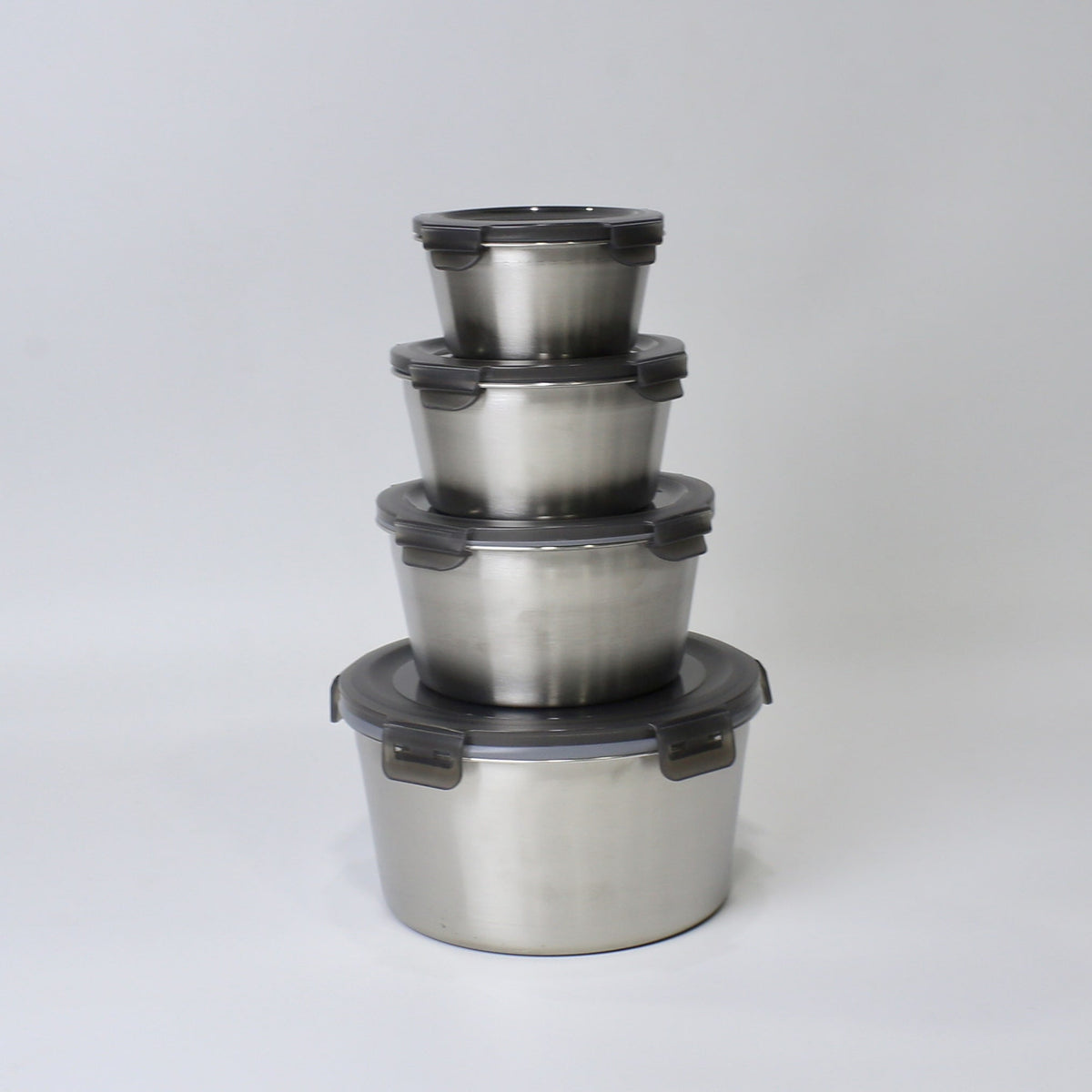 Stainless Steel 304 Round Storage Boxes - 4 Pcs & 5 Pcs Set