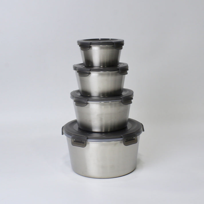 Stainless Steel 304 Round Storage Boxes - 4 Pcs & 5 Pcs Set – Imperial Nest