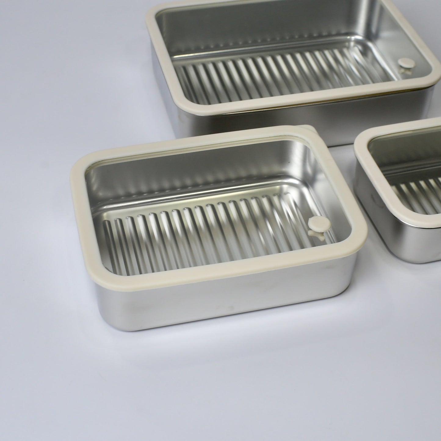 Stainless Steel 304 Storage Boxes with Tempered Glass Lids