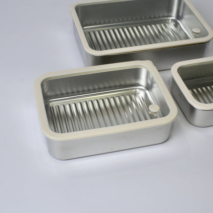 Stainless Steel 304 Storage Boxes with Tempered Glass Lids