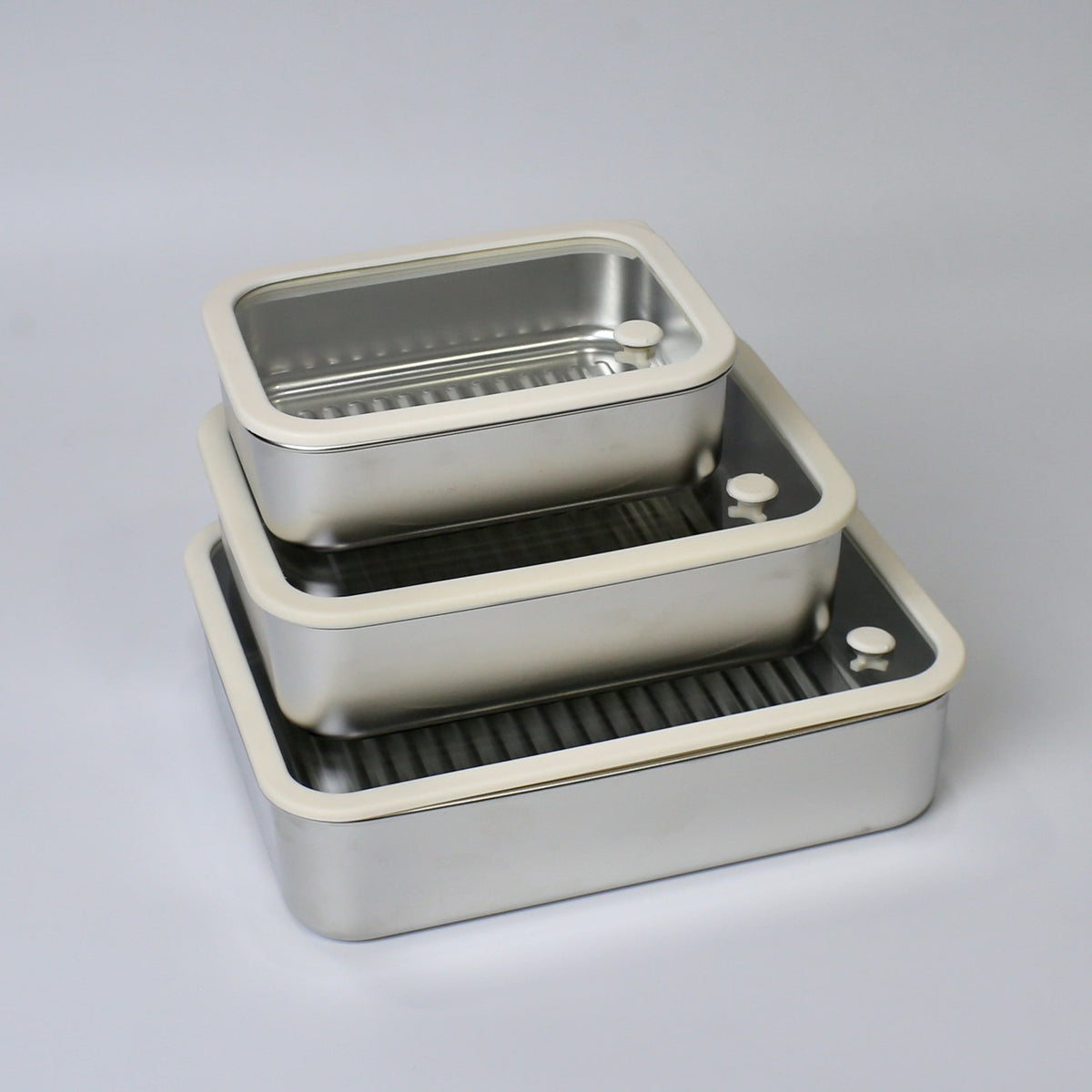 Stainless Steel 304 Storage Boxes with Tempered Glass Lids