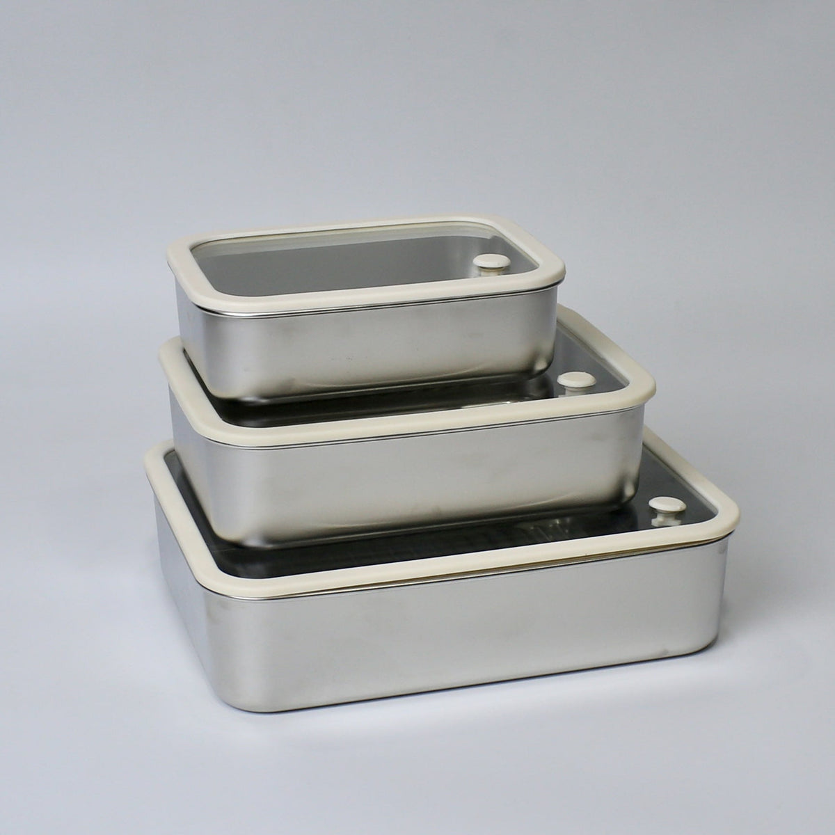 Stainless Steel 304 Storage Boxes with Tempered Glass Lids