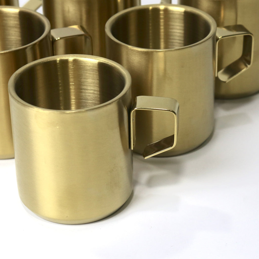 Premium Stainless Steel 304 Single Piece Mug – 220ML Coffee & Tea Cup | Golden & Silver Color Options