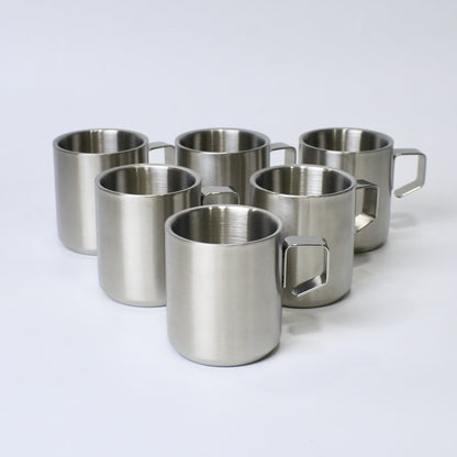 Premium Stainless Steel 304 Single Piece Mug – 220ML Coffee & Tea Cup | Golden & Silver Color Options