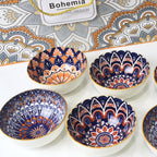 6 Pcs Mandala-Inspired Ceramic Bowl Set with Gift Box Packaging