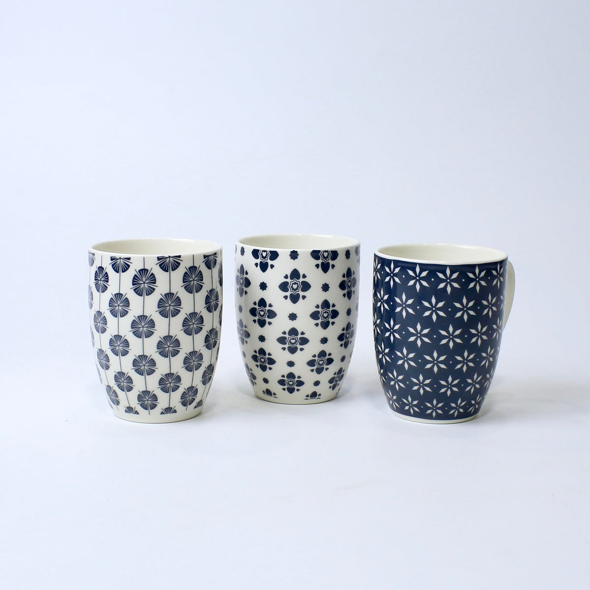 Set of 4 Midnight Mandala Ceramic Printed Mug – 350ml | Individual Designs | Elegant Modern Look