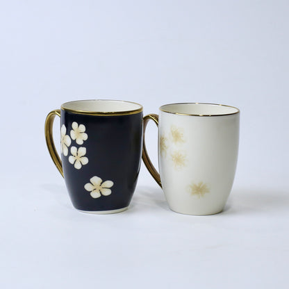 Royal Blossom Luxury Floral Ceramic Mug – Gold Handle | Imperial Nest