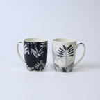 Set of 2 Jungle Whisper Ceramic Mugs – Black & White Jungle Print | Imperial Nest