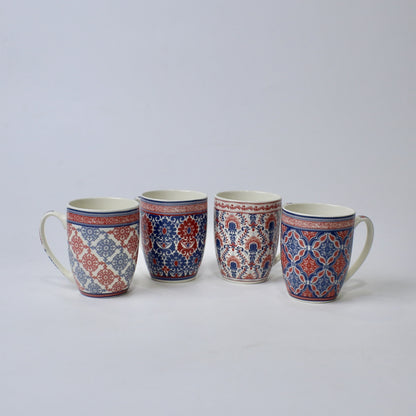 Ethnic Ceramic Mug Collection – Red & Blue Traditional Prints | Imperial Nest