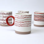 Set of 4 Cinnamon Sketch Ceramic Mugs – Modern Aesthetic Cups | Imperial Nest