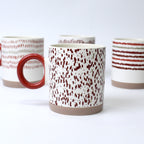 Set of 4 Cinnamon Sketch Ceramic Mugs – Modern Aesthetic Cups | Imperial Nest