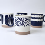 Set of 4 Ocean Drop Ceramic Mugs – Artistic Round Handle Cups | Imperial Nest
