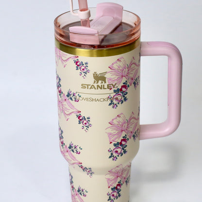 Golden Petal 40oz Floral Stainless Steel Stanley Tumbler | Gift Box Included – Imperial Nest