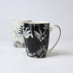 Set of 2 Jungle Whisper Ceramic Mugs – Black & White Jungle Print | Imperial Nest