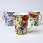 Set of 3 Wildflower Whisper Ceramic Mugs – Elegant Printed Cups | Imperial Nest