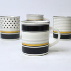 Set Of 4 Modern Black & Gold Ceramic Mugs – Multiple Patterns | Imperial Nest