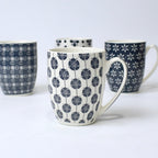 Set of 4 Midnight Mandala Ceramic Printed Mug – 350ml | Individual Designs | Elegant Modern Look