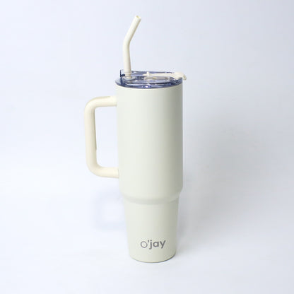 O’jay Ivory White Tumbler – 40oz & 50oz | Stainless Steel | Leak-Proof Insulated Mug