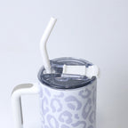 O’jay Arctic Leopard Tumbler – 40oz & 50oz | Stylish Stainless Steel, Leak-Proof, White & Grey Print