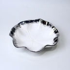 Lotus Leaf Ceramic Bowl – 10.5" Serving Dish in Gold & Silver | Imperial Nest