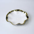 Lotus Leaf Ceramic Bowl – 10.5" Serving Dish in Gold & Silver | Imperial Nest