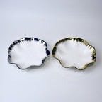 Lotus Leaf Ceramic Bowl – 10.5" Serving Dish in Gold & Silver | Imperial Nest