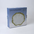 Lotus Leaf Ceramic Bowl – 10.5" Serving Dish in Gold & Silver | Imperial Nest
