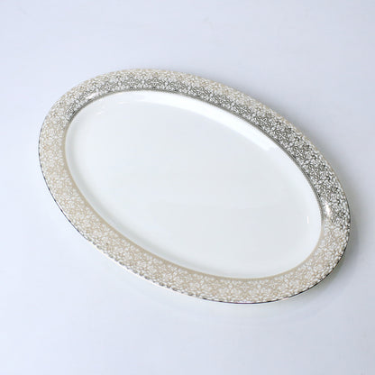 14 Inch Porcelain Bone China Oval Serving Dish – Durable & Elegant Design