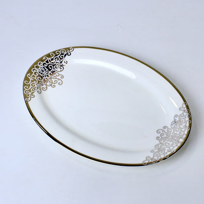 14 Inch Porcelain Bone China Oval Serving Dish – Durable & Elegant Design