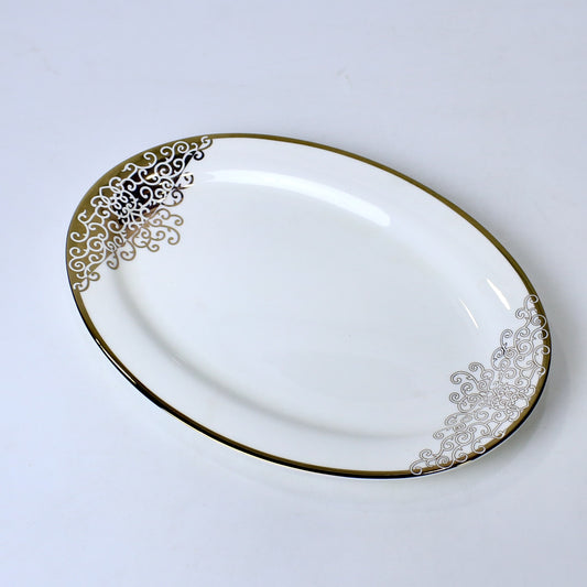 14 Inch Porcelain Bone China Oval Serving Dish – Durable & Elegant Design