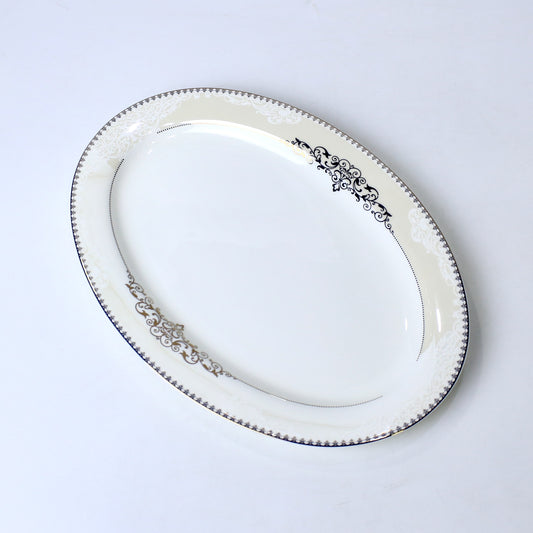 14 Inch Porcelain Bone China Oval Serving Dish – Durable & Elegant Design