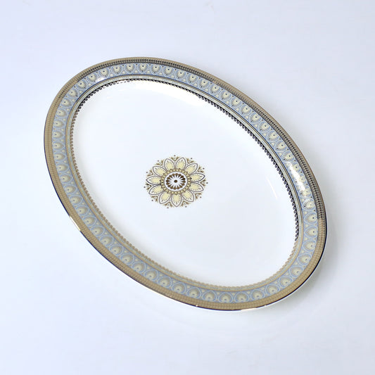 14 Inch Porcelain Bone China Oval Serving Dish – Durable & Elegant Design