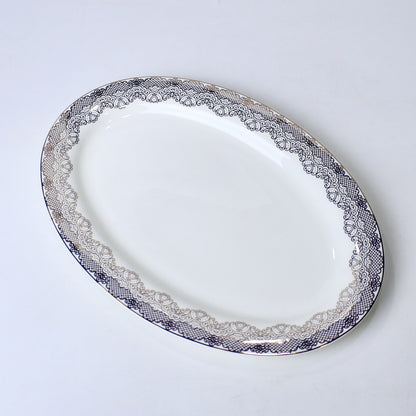 14 Inch Porcelain Bone China Oval Serving Dish – Durable & Elegant Design
