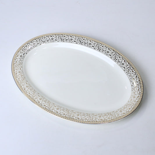 14 Inch Porcelain Bone China Oval Serving Dish – Durable & Elegant Design