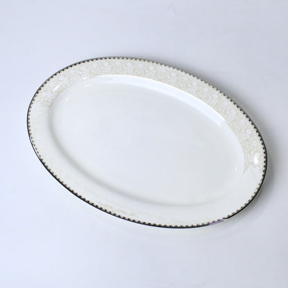 14 Inch Porcelain Bone China Oval Serving Dish – Durable & Elegant Design