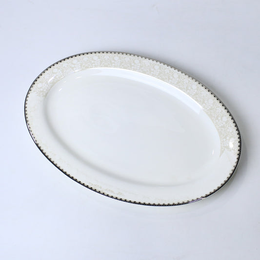 14 Inch Porcelain Bone China Oval Serving Dish – Durable & Elegant Design