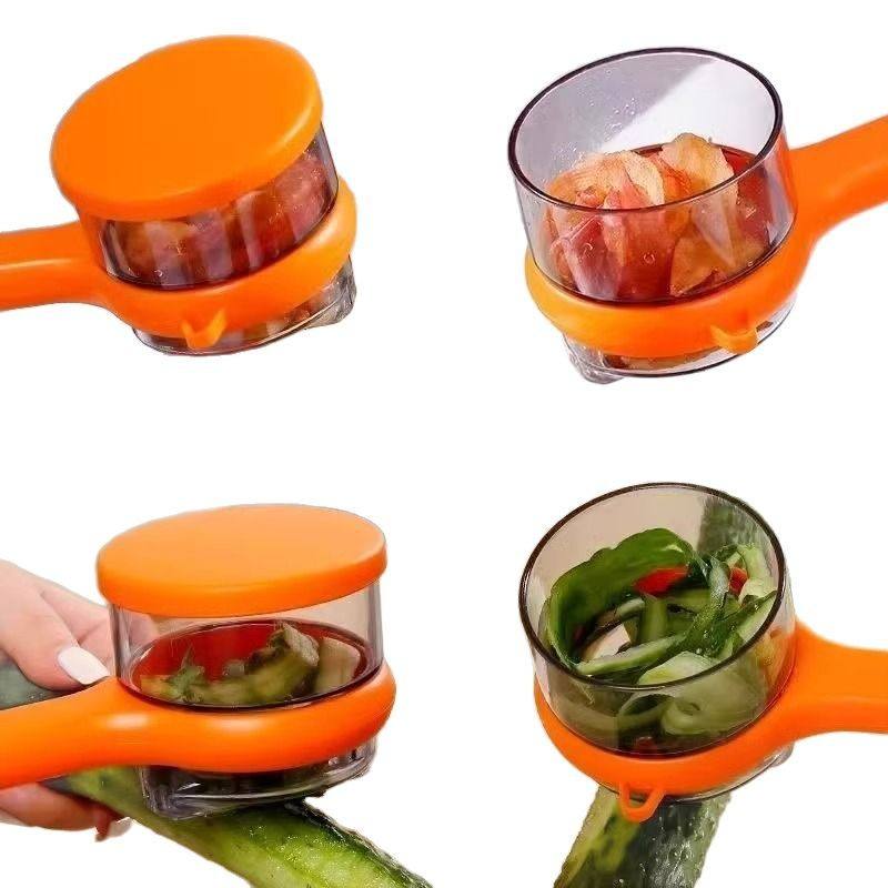Safety Fruit & Vegetable Peeler with Protective Cover | Mess-Free & Easy Grip