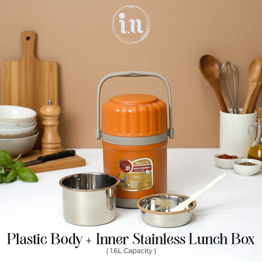 1.6L Insulated Stainless Steel Lunch Box | Tiffin – Fresh & Hot Meals On-the-Go | Imperial Nest