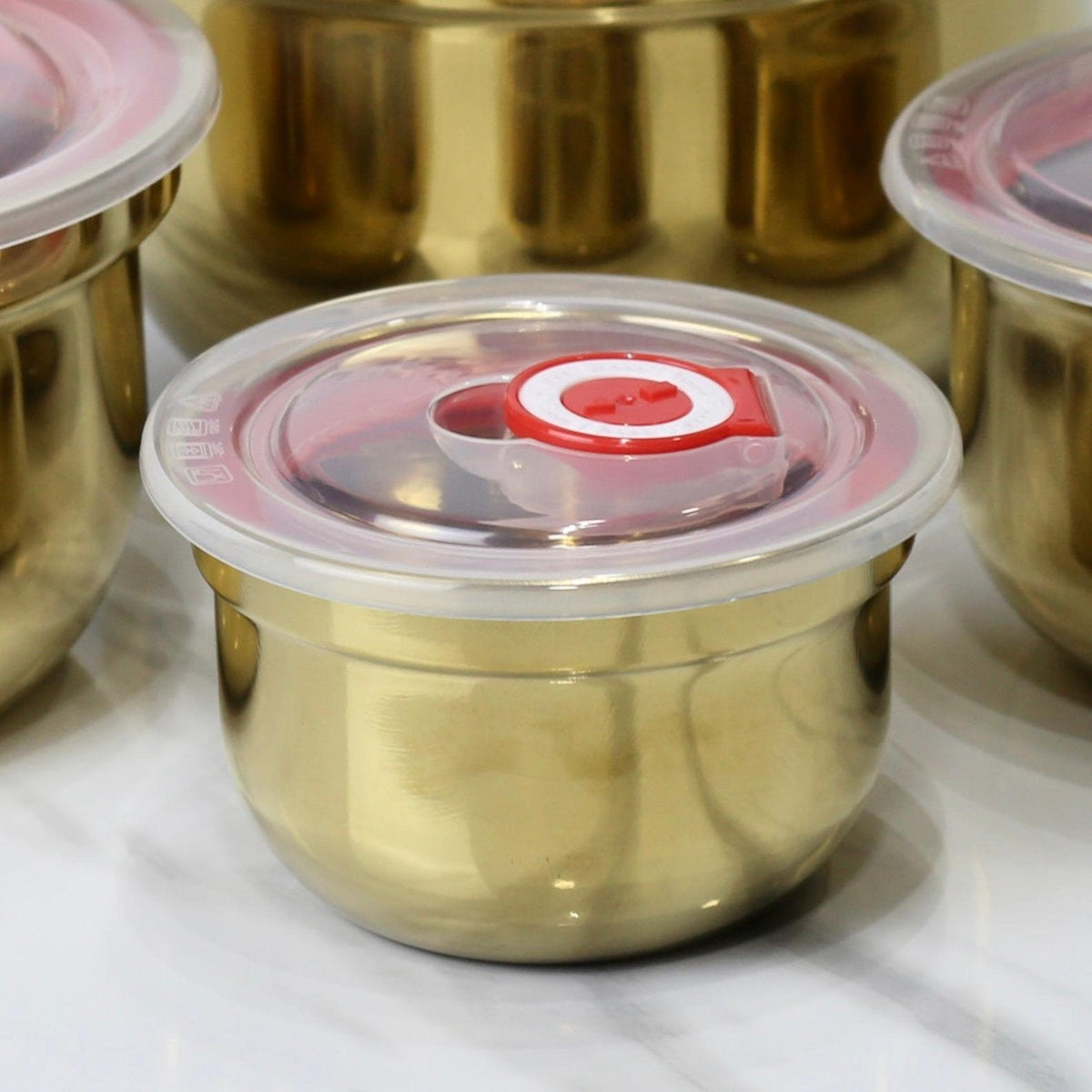 Premium Stainless Steel Food Storage Bowl Set with Airtight Lids - 4 Piece Set (10/13/15/18 CM)