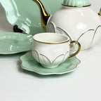 Elegant Mint Green Bone China Tea Set – 24-Piece Complete Tea Serving Set