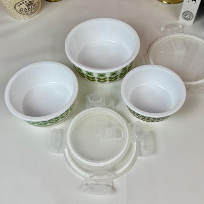 Marble 3-Piece Storage Box Set | Leak Proof & Airtight Glass Containers with Lock Lids