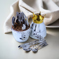 Luxury Silver Cutlery Set with Crown Holder