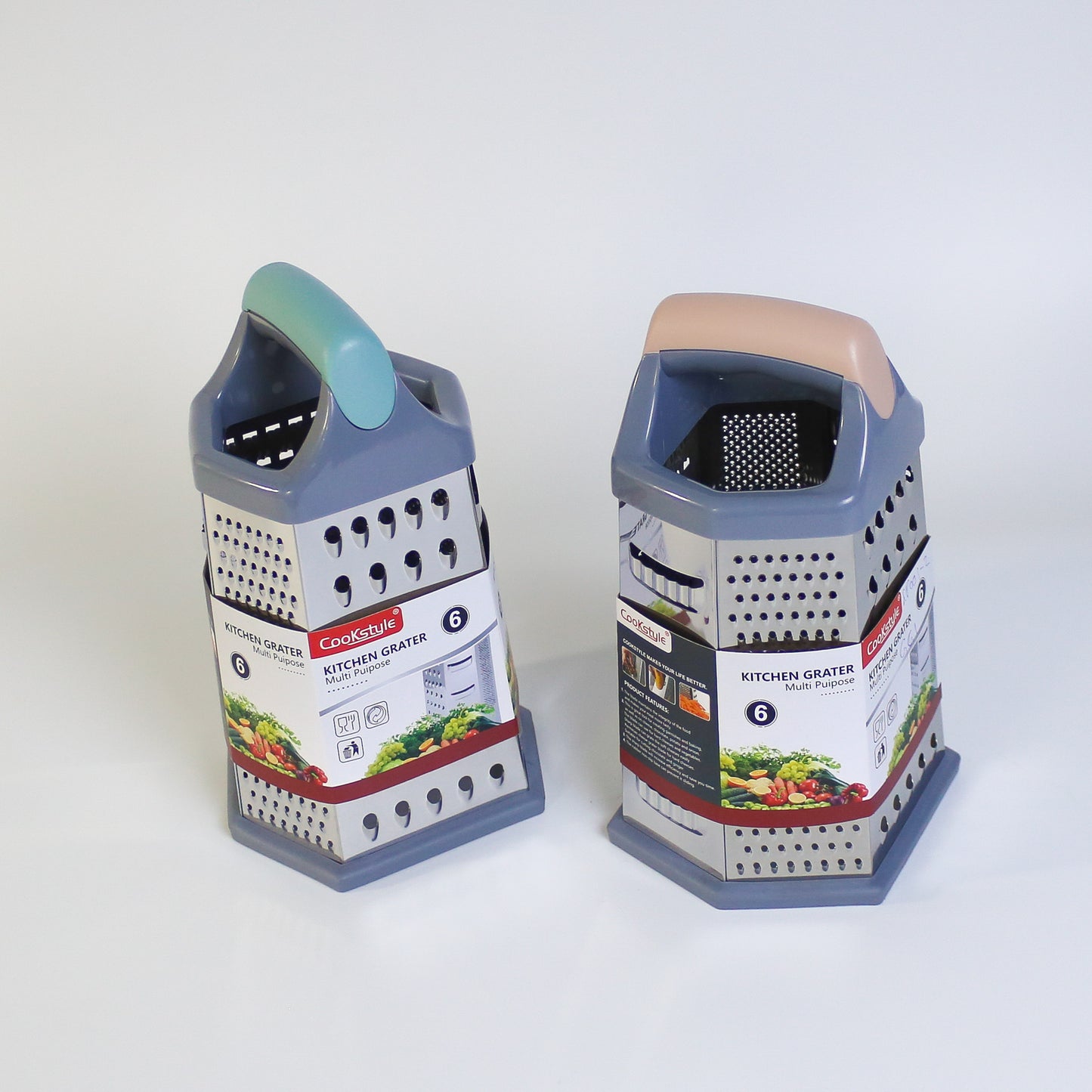 Hexagon Shape 6-in-1 Stainless Steel Kitchen Grater