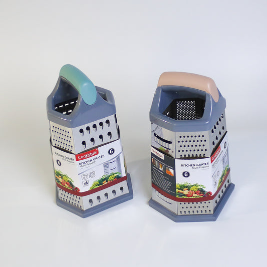 Hexagon Shape 6-in-1 Stainless Steel Kitchen Grater