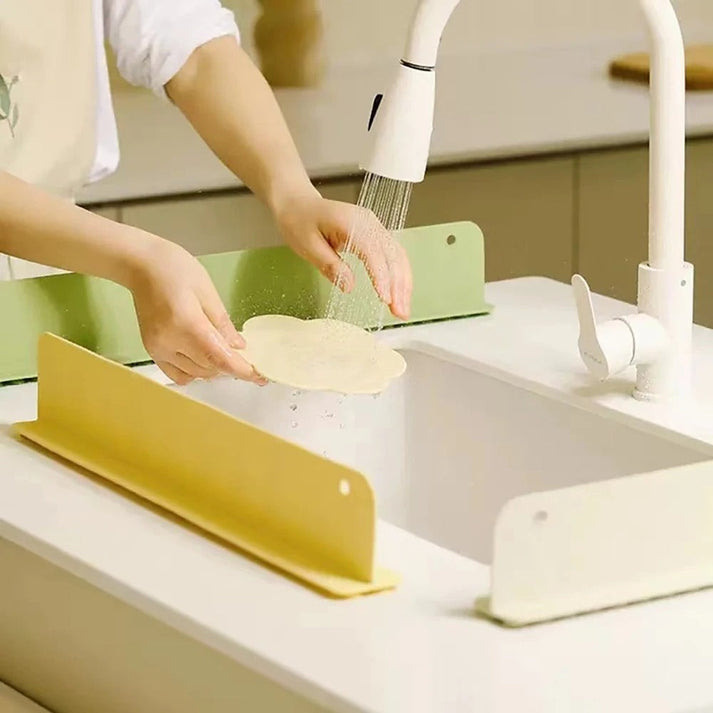 Silicone Kitchen Sink Water Splash Guard Washing Basin Anti-splash Sto ...